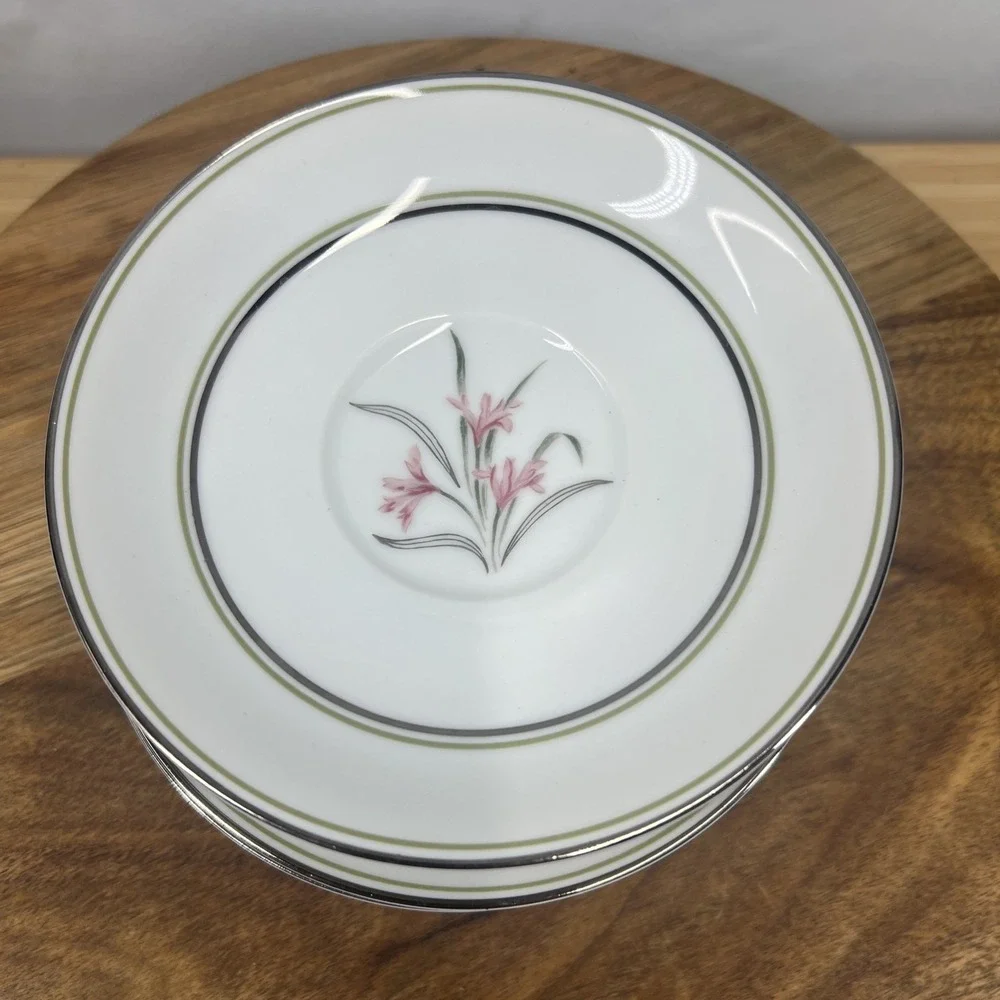 Noritake China Kent 5422 Bread Butter Plates Set of 9 Pink Floral Japan‎